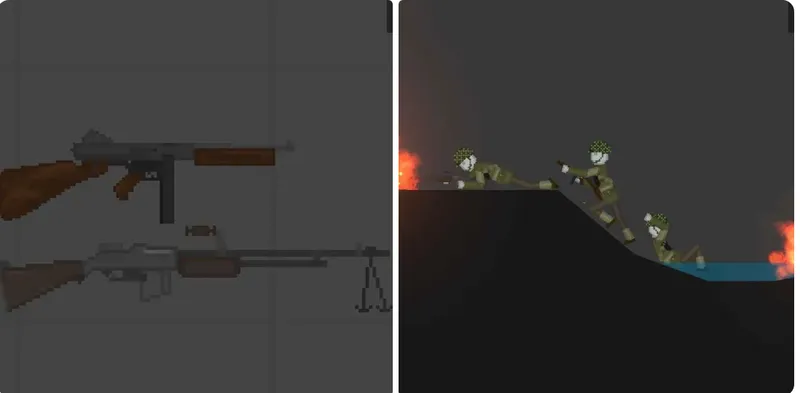 M1A1ThompsonandBrowningM1918 Fruit Playground Mods