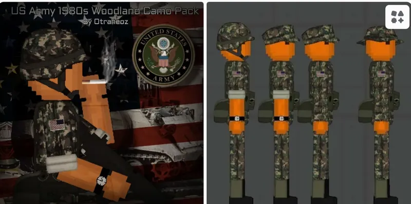 USArmy1980sWoodlandCamopack Fruit Playground Mods